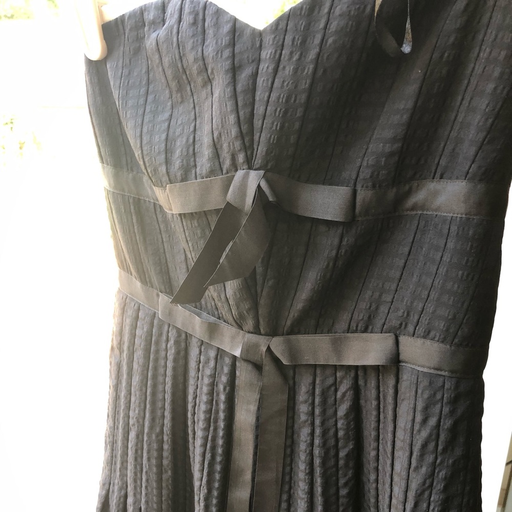 Textured Black Strapless Cocktail Dress - Picture 10 of 10